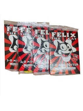Vintage Felix the Cat 3-D Holographic Mini Poster Set of 4 Identical Unopened